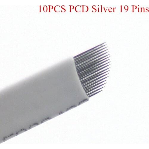 10PCS/Lot 19 Pins silver Permanent Makeup Eyebrow Blade Microblading Needles for Manual Eyebrow Tattoo Machine Pen