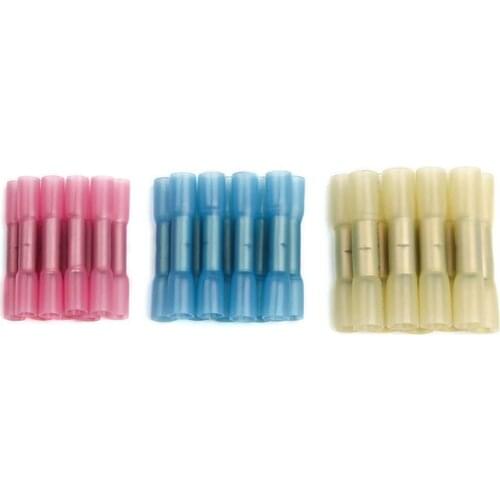 100Pcs/Set AWG 22-10 Waterproof Heat Shrink Butt Terminal Insulated Butt Electrical Splice Wire Cable Connectors Kit