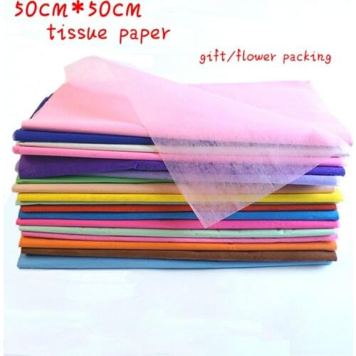38pcs/lot Solid Color Tissue Paper Wrapping Fiber Texture Floral Wraps DIY Flower Packing Paper Xmas Tissue Wrapping Paper Gift