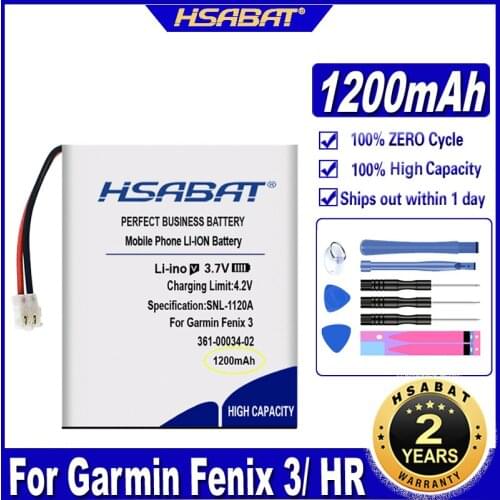HSABAT 361-00034-02 800mAh Battery For Garmin Fenix 3,Fenix 3 HR Fenix3 GPS sports watch Batteries