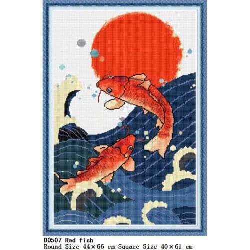 Red fish 5D DIY Diamond Painting Round Square Embroidery Patterns Cross Stitch Needlework diamond Wall Sticker Full drilling