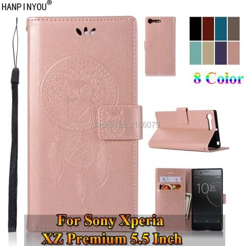 For Sony Xperia XZ Premium / Dual G8141 5.5" 3D Pattern Owl Luxury Flip PU Leather Case Card Insert Slots Wallet Stand Cover