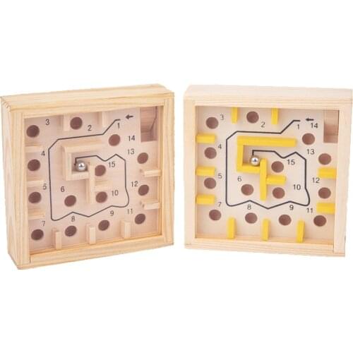 Kids 3D Maze Toys Balance Ball Maze Board Wooden Toys Fine Motor Training Game Early Educational Puzzle Toys Gifts For Toddlers