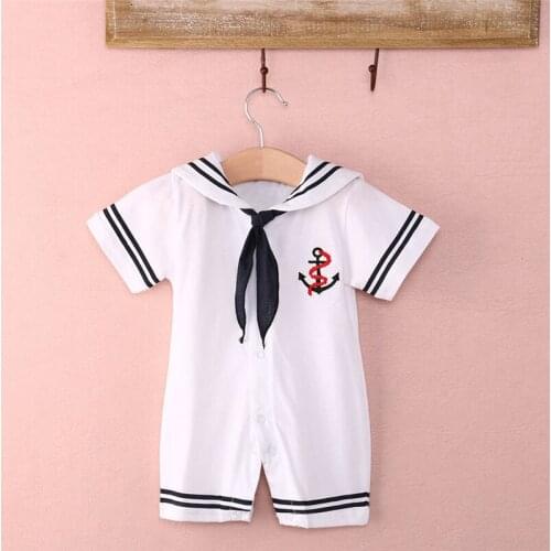 Hot Baby Girl Romper 4-18M Sailor Style Summer Newborn Infant Toddler Kids Short Sleeve Romper Jumpsuit Playsuit Outfit Clothes