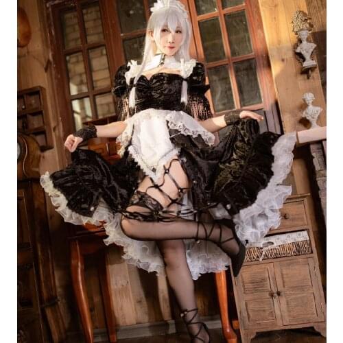 New Game Azur Lane HMS Hermione Cosplay Costume Lovely Black Formal Dress Ball Activity Party Role Play Clothing Custom-Make