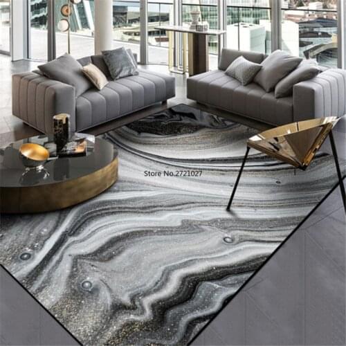 Modern Nordic Dark Gray Rock Pattern Area Carpet Living Room Sea Water Art Carpet Corridor Carpet Bedroom Floor Mat