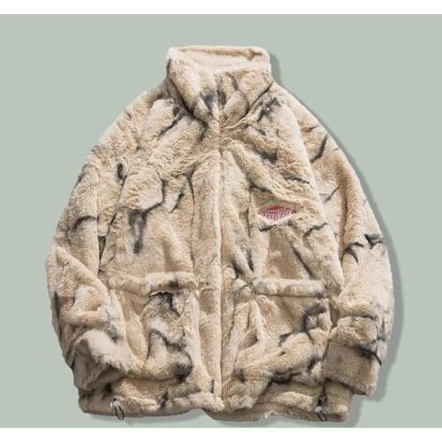 Hip Hop Fleece Faux Fur Thin Parkas Jacket Men Harajuku Streetwear Fashion Warm Coat Clothing 2021 Winter Casual Oversized Parka