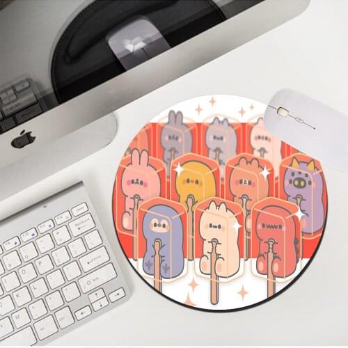 MRGLZY Drop Shipping Hot Sale Mouse Pad Popsicle Cat PC Gaming Accessories Cute Small MousePad Rugs 20X20/22X22CM Rubber DeskMat