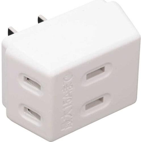Nylon anchor ground anchor Power Outlet Plug Adapter 2‑Prong 1 to 3 Electric Converter US Plug 125V 1500W JET303A‑2