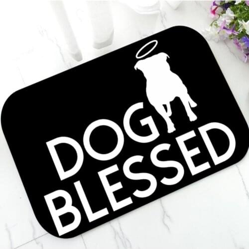 Novelty Dog Blessed Pit Bull Bath Mat for Kitchen Hope You like Pitbulls Dog Doormat Pet Puppy Lover Rug Carpet Home Decor Gift