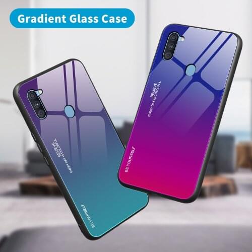 New Samsung A21Snote20 S20 FE fashion gradient tempered glass anti-fall mobile phone case protective cover SP44