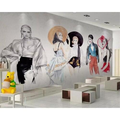 Beibehang Wallpaper home decoration custom art abstract beauty clothing shop painting 3d wallpaper decoration wallpaper 3d