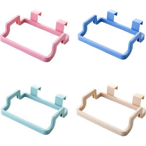 Portable Practical Kitchen Trash Garbage Bag Plastic Holder Cabinets Towel Rack Organizer Kitchen Toilet Supplies Accessories