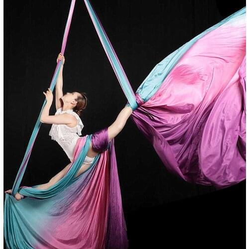 PRIOR FITNESS 2020 20 Yards 18.3M Ombre Aerial Yoga Silk High Quality Gradational Colors