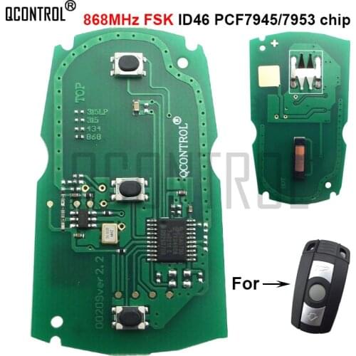 QCONTROL Car Remote Control Smart Key Circuit Board for BMW CAS3 System CAS3 X5 X6 Z4 1/3/5/7 Series 868MHz ID46 PCF7945