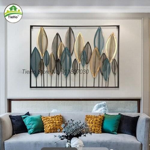 Retro Iron 3D Stereo Wall Hanging Leaf Wall Decoration Pendants Home Living Room Wall Mural Crafts Gifts