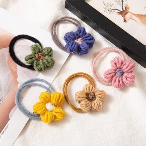 Hair Rope Girl Student Wool Flower Rubber Band Plush Hair Ring Ball Hair Accessories Interesting and Soft XIN-Shipping