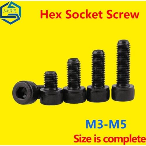 Hexagon hex Socket Screw High Strength Cup Head Bolt Screw Cheese Head Bolt Screw Black Alloy Steel * 60 Carbon steel DIN912