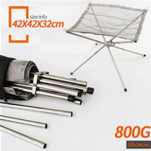 New Foldable Outdoor Burning Frame Portable Stainless Steel Barbecue Camping Stove Point Carbon Heating Wood Stove