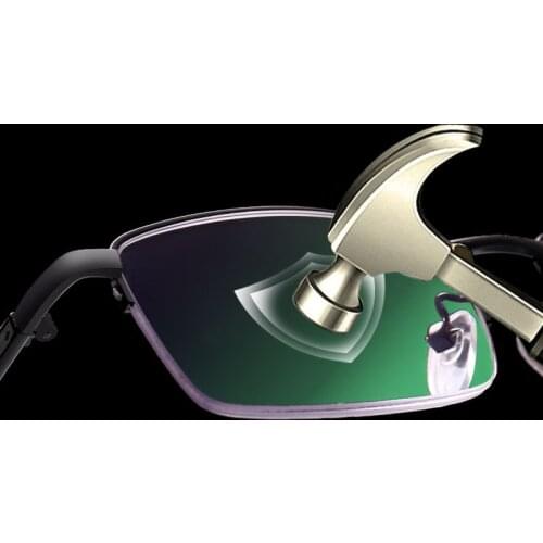 Titanium Metal Bifocal Multifocal Reading Glasses Men Women Anti Blue Light Half Frame Magnifying Presbyopia Glasses 1.0-4.0