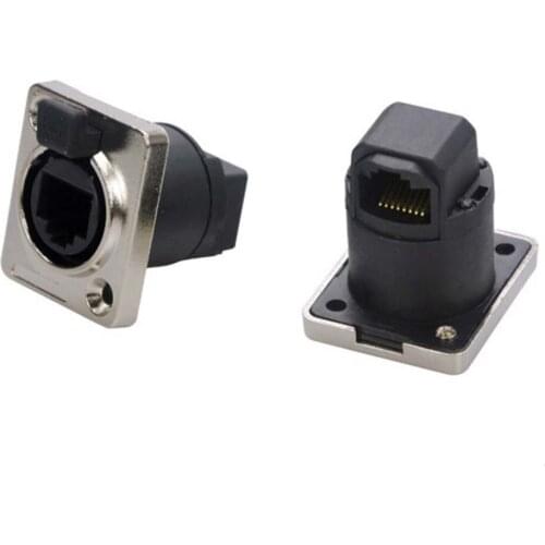 Hight quality 100pcs/lot RJ45 Chassis Socket Panel Connector with R the direction