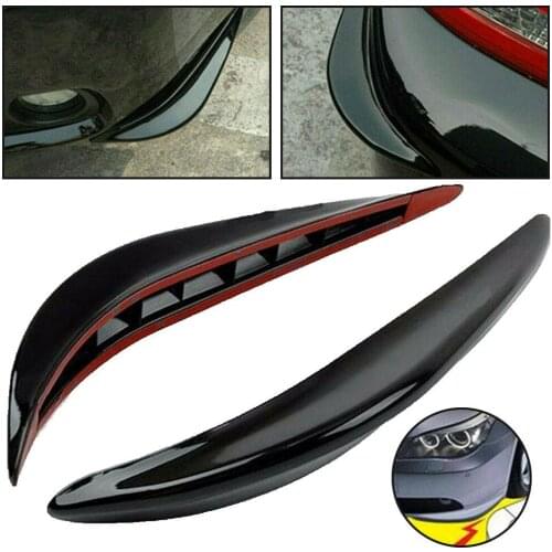 2Pcs Front Car Bumper Protector Strips Guard Corner Anti-collision Protective Trim Strip Decoration Fits Universal Car