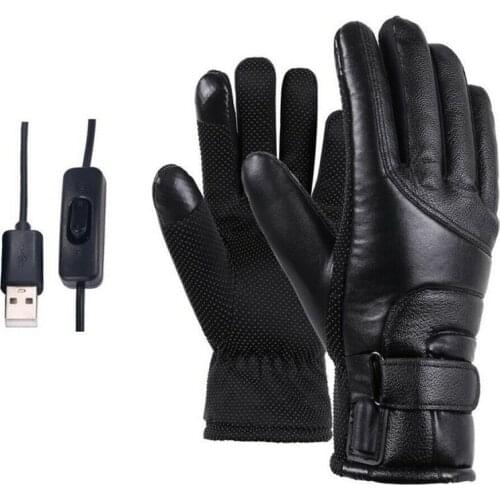 Winter Electric Heated Gloves Warmer USB Rechargeable Outdoor Motorcycle Mittens