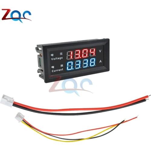 0.28" 4 Bit Digital LED Display Voltmeter Ammeter 10A 100V /200V Voltage Current Meter Gauge Tester with Wires for Car DC 4 -30V