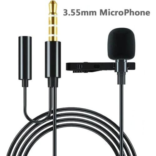 1.5M Mini 3.55MM Omnidirectional Lavalier Cardioid USB Microphone HiFi Sound Noise Reduction Mic for DJI OSMO Camera PC Laptops