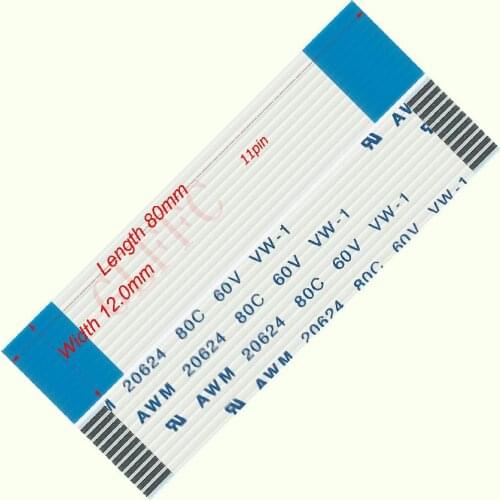 11pin 1.0pitch 80mm-2500mm A-type Flexible Flat Cable FFC awm 20624 ROHS for TTL LCD DVD Computer