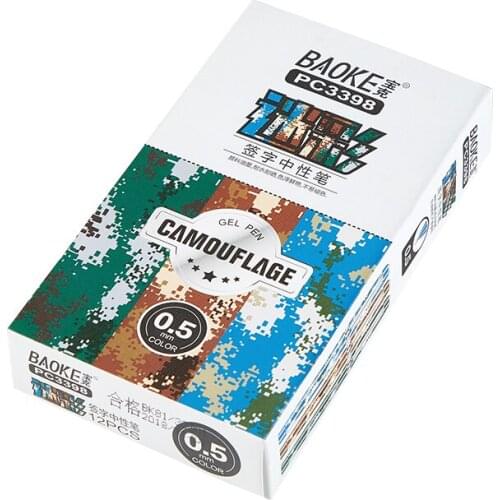 12 Baoke Pc3398 Neutral Pens for Students To Test with Black Pen 0.5mm Signature Pen Quick Drying Signature Pen Water Pen Office