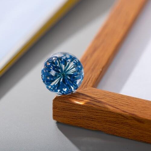18# No-hook Solid Real Dried Flower Spherical glass Ball Without Hook Glass beads #IY418