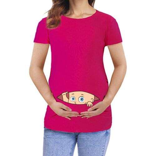 Maternity T Shirts Casual Pregnancy Maternity Pregnant Short Sleeve Funny Print Clothes Tees O-neck T-shirt Tops