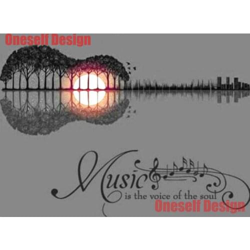 New 5d diamond painting full square/roud music guitar 5d diamond embroidery full set music guitar Christmas decoration for home