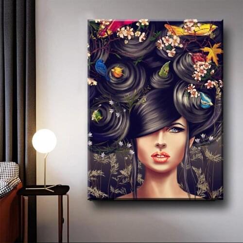 5D Diy Diamond Mosaic African Black Woman Portrait Art Diamond Painting Full Square Round Diamond Embroidery portrait Girl,B141