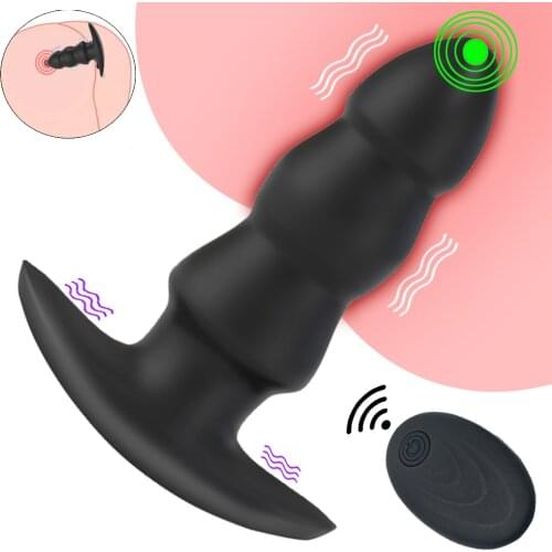 Vibration Butt Plugs Anal Beads Vibrator Prostate Massage Wireless Remote Control Anal Plug Adult Sex Toys For Man Woman