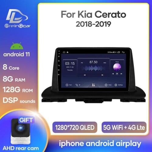 Prelingcar Android 10 NO DVD 2 Din Car Radio Multimedia Video Player Navigation GPS For KIA Cerato Forte k3 2018-2019 Octa-Core