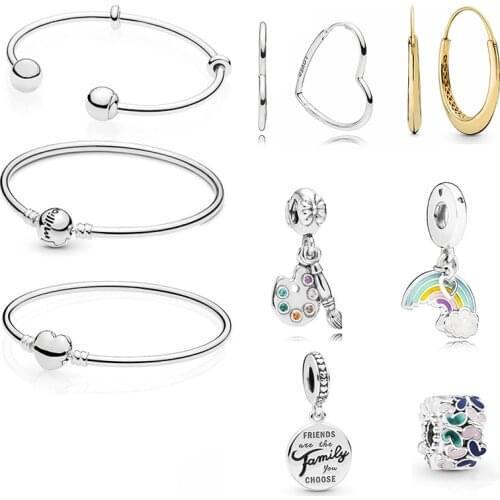 Fashion classic new True uniqueness bangle bracelet original 925 sterling silver DIY luxury jewelry female pendant