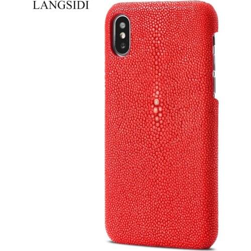 Genuine Stingray Leather Case For iphone X XR XS Max Luxury Cover for iPhone 11 Pro 7 8 6 Plus 6S SE 2020 fishskin Photo Cases