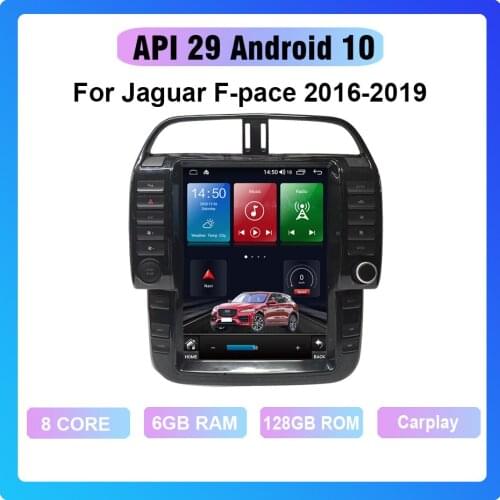 COHO Android 10.0 Octa Core 6GB+128GB ForJaguar F-pace 2016-2019 Tesla Autoradio Car Multimedia Player