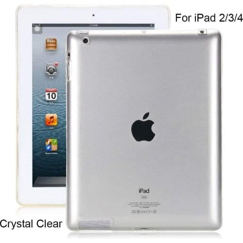 For iPad 2 3 4 Case 360 Full Protective Soft TPU Cover For iPad 2 9.7"Clear Back Cases Slim Silicon Case A1395 A1396 A1416 A1430