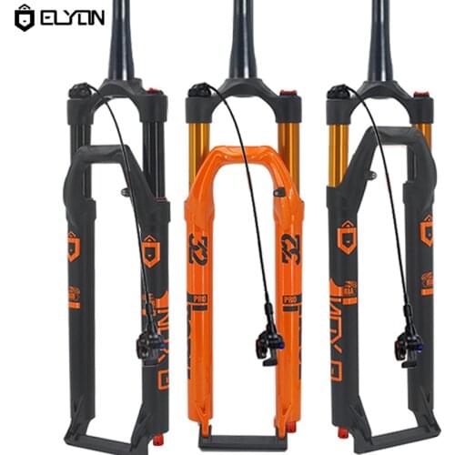 ELYON MTB Bicycle Fork 27.5 29 Inch Quick Release Air Suspension Bike Fork Tapered Remote Lockout Rebound Adjustment 9*100mm