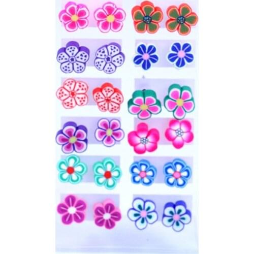 ISINYEE 12 Pairs/set Fashion Fruit Animal Flower Small Stud Earrings Sets For Women Kids Little Girls Trendy Jewelry Style