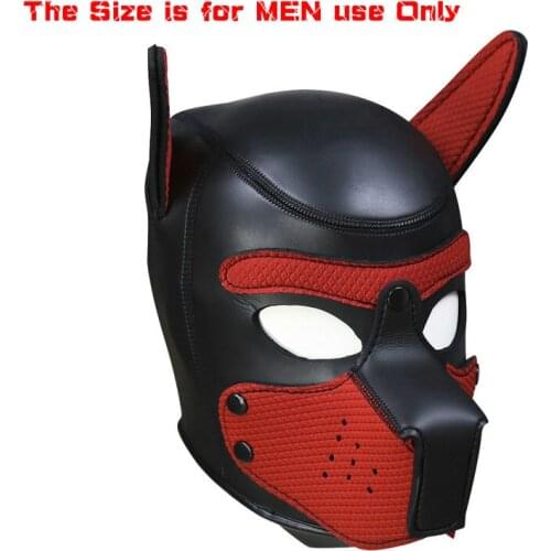 High-quality Sex Fetish Role Play Dog Slave Head Hood Fun Leather Headgear Head Cover Masks Sex Game BDSM Bondage for Men