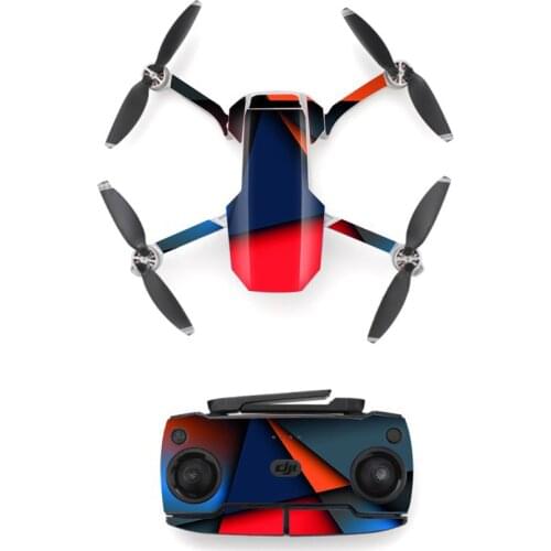 Red Blue Colorful Block Style Skin Sticker for DJI Mavic Mini Drone And Remote Controller Decal Vinyl Skins Cover 5 Styles