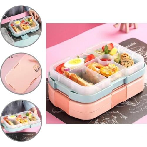 Lightweight Practical Plastic Lunch Sandwich Storage Container Portable Food Storage Box Detachable for Student