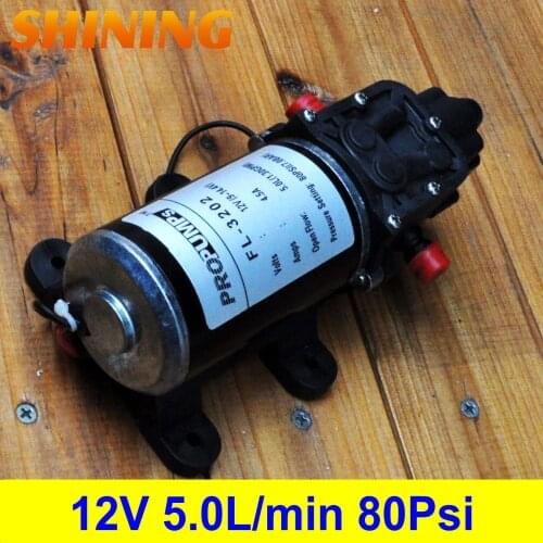 DC 12V 80Psi 5.1L/min High Pressure Diaphragm Water Pump, For Sprayer Pumps/Sprayer Fixtures, Water Purification Pump, etc
