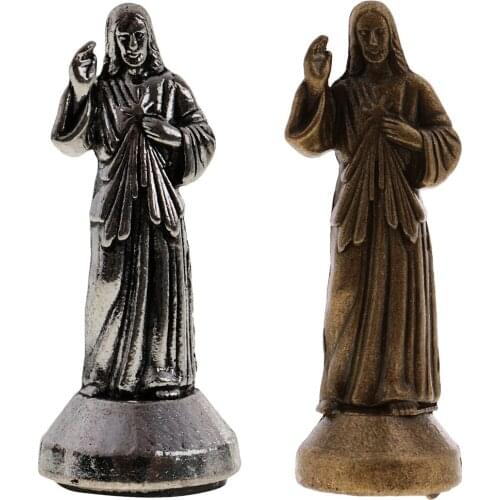 Metal Model Jesus Holy Christ Statue with Magnetic Base, Catholic Decor for Home Office Bar Club Party, 2/3 inch