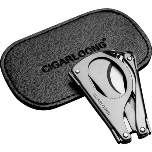 Portable New Arrival Folding Multi-function Cigar Cutter Suitable for All Sizes Cigar Scissors CLE-X001