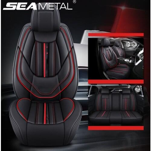 Luxury Car Seat Cover Set Universal PU Leather Vehicle Seat Cushion Soft Texture Waterproof Protector Auto Goods Car Accessory